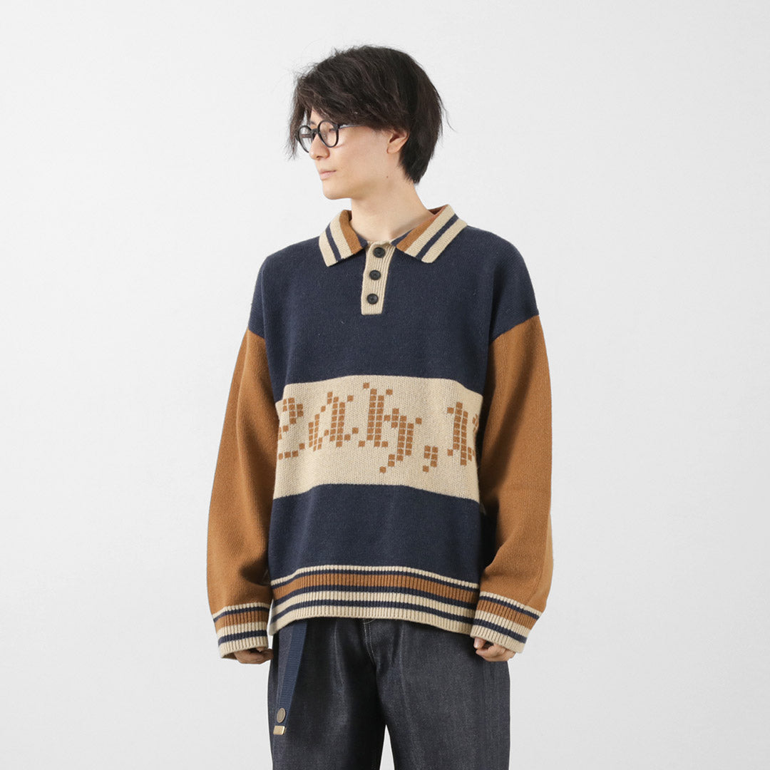 SON OF THE CHEESE（サノバチーズ） Yeah um no ニット / トップス セーター ポロ ジャガード ウール メンズ Yeah um no Knit クリスマス プレゼント ギフト