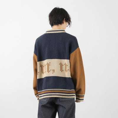 SON OF THE CHEESE（サノバチーズ） Yeah um no ニット / トップス セーター ポロ ジャガード ウール メンズ Yeah um no Knit クリスマス プレゼント ギフト