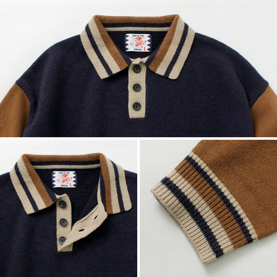 SON OF THE CHEESE（サノバチーズ） Yeah um no ニット / トップス セーター ポロ ジャガード ウール メンズ Yeah um no Knit クリスマス プレゼント ギフト