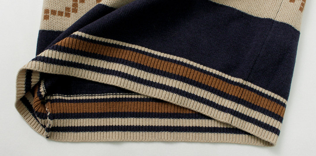 SON OF THE CHEESE（サノバチーズ） Yeah um no ニット / トップス セーター ポロ ジャガード ウール メンズ Yeah um no Knit クリスマス プレゼント ギフト