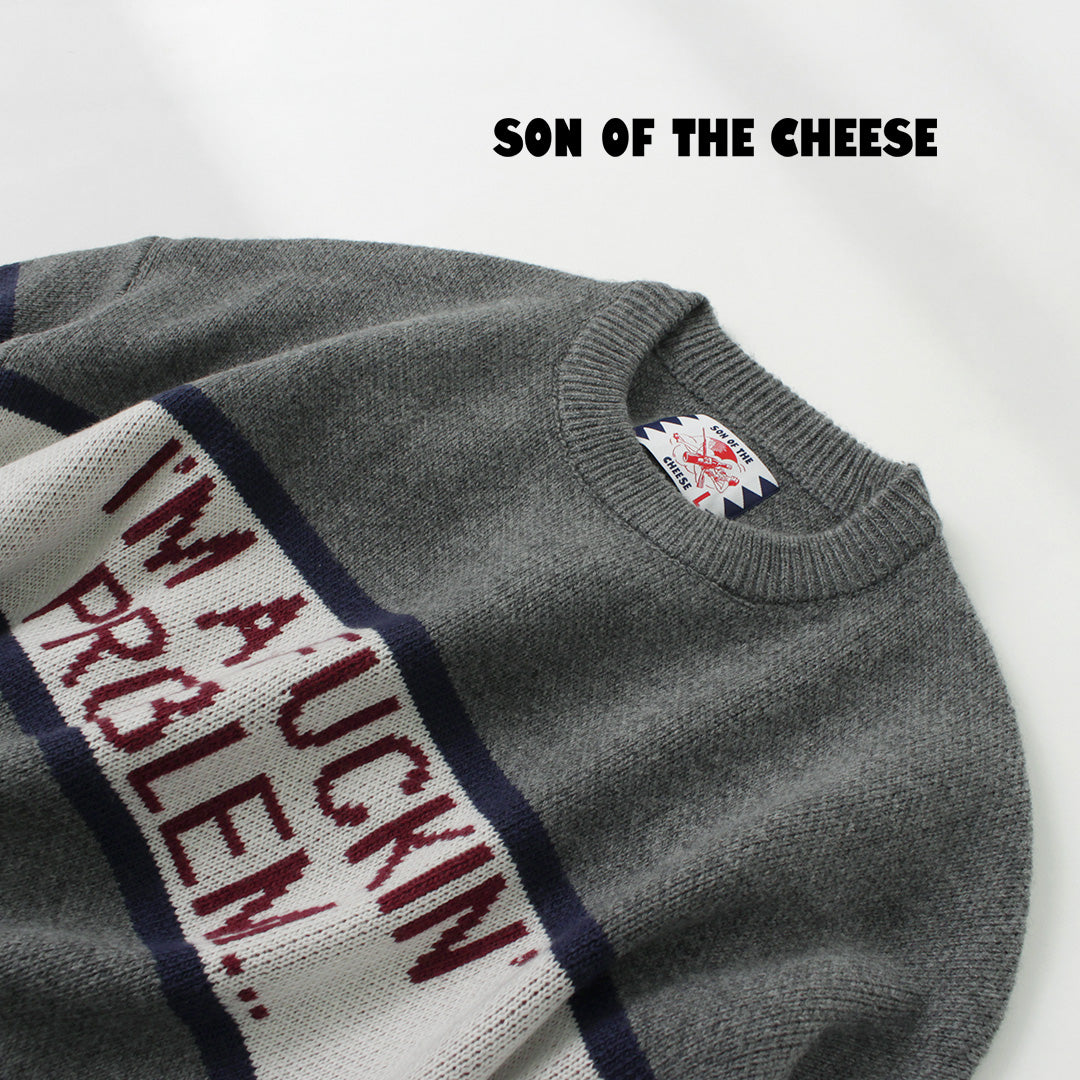 SON OF THE CHEESE（サノバチーズ） IM FUCKING PROBLEM クルーニット / トップス セーター ジャガード –  ROCOCO ONLINE STORE