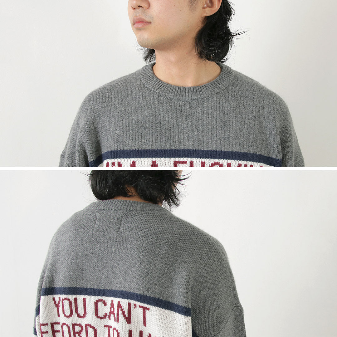 SON OF THE CHEESE（サノバチーズ） IM FUCKING PROBLEM クルーニット / トップス セーター ジャガード ウール メンズ “I&#8217;M FUCKING PROBLEM”Crew Knit