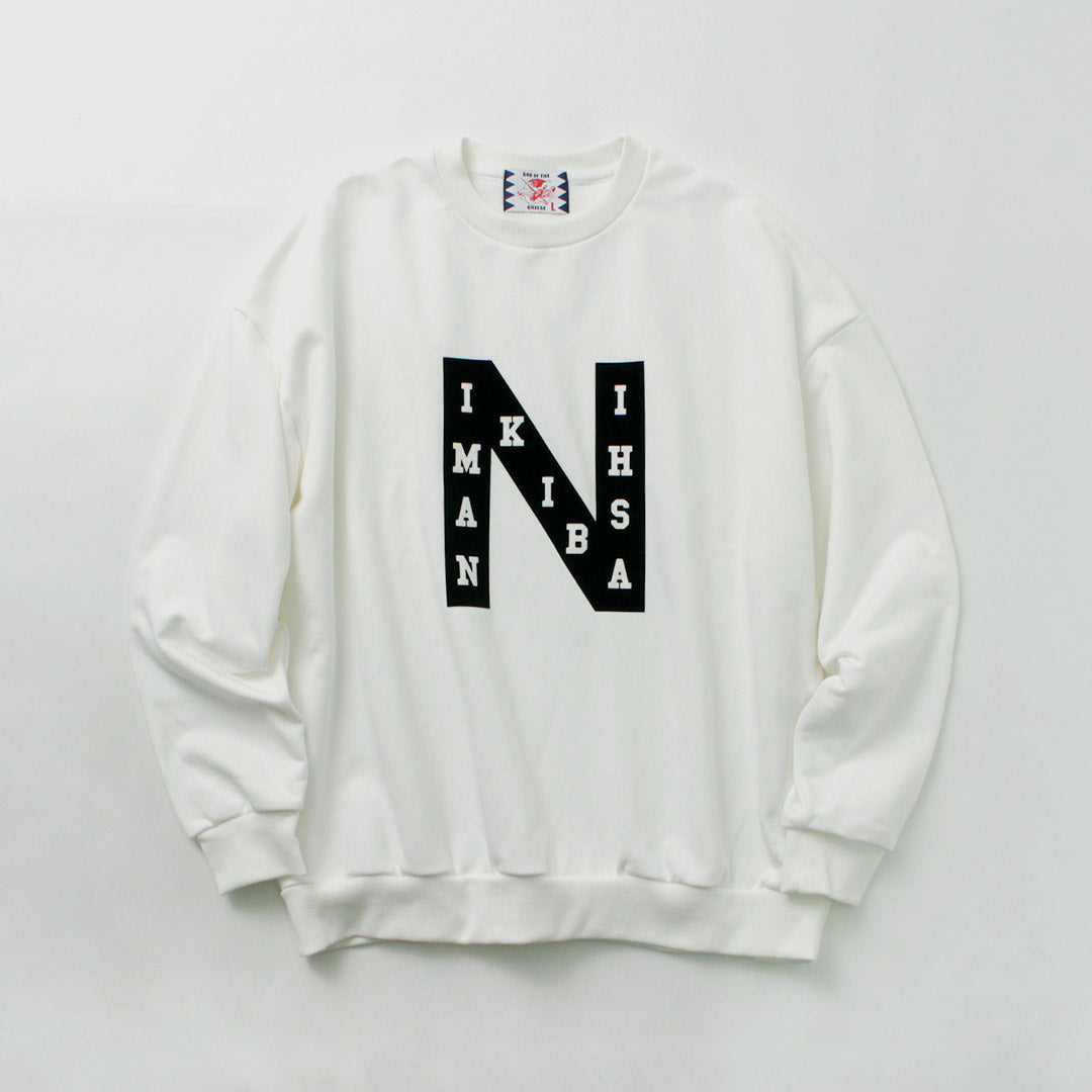 SON OF THE CHEESE（サノバチーズ） NAMIKIBASHI クルーネック スウェット / トップス トレーナー 綿 コットン プリント メンズ “NAMIKIBASHI” Crew Neck Sweat