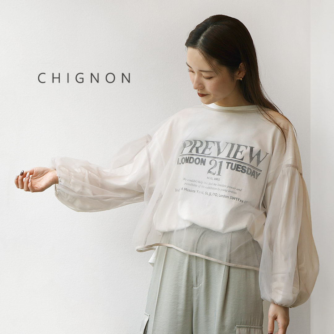 【20％OFF】CHIGNON（シニヨン） シアーチュールボリューム ブラウス