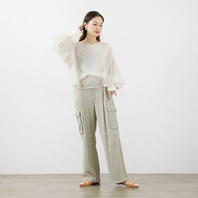CHIGNON（シニヨン） シアーチュールボリューム ブラウス / レディース シースルー レイヤード 長袖 Sheer tulle Volume BL