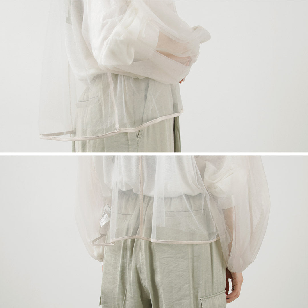 CHIGNON（シニヨン） シアーチュールボリューム ブラウス / レディース シースルー レイヤード 長袖 Sheer tulle Volume BL