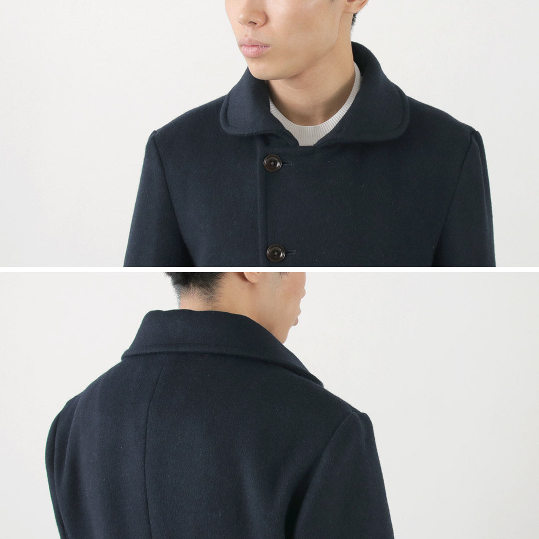 RE MADE IN TOKYO JAPAN（アールイー） ウールメルトン スタンドカラー Pコート / メンズ ビジネス アウター 羽織 日本製 Wool Melton Stand Collar P-Coat