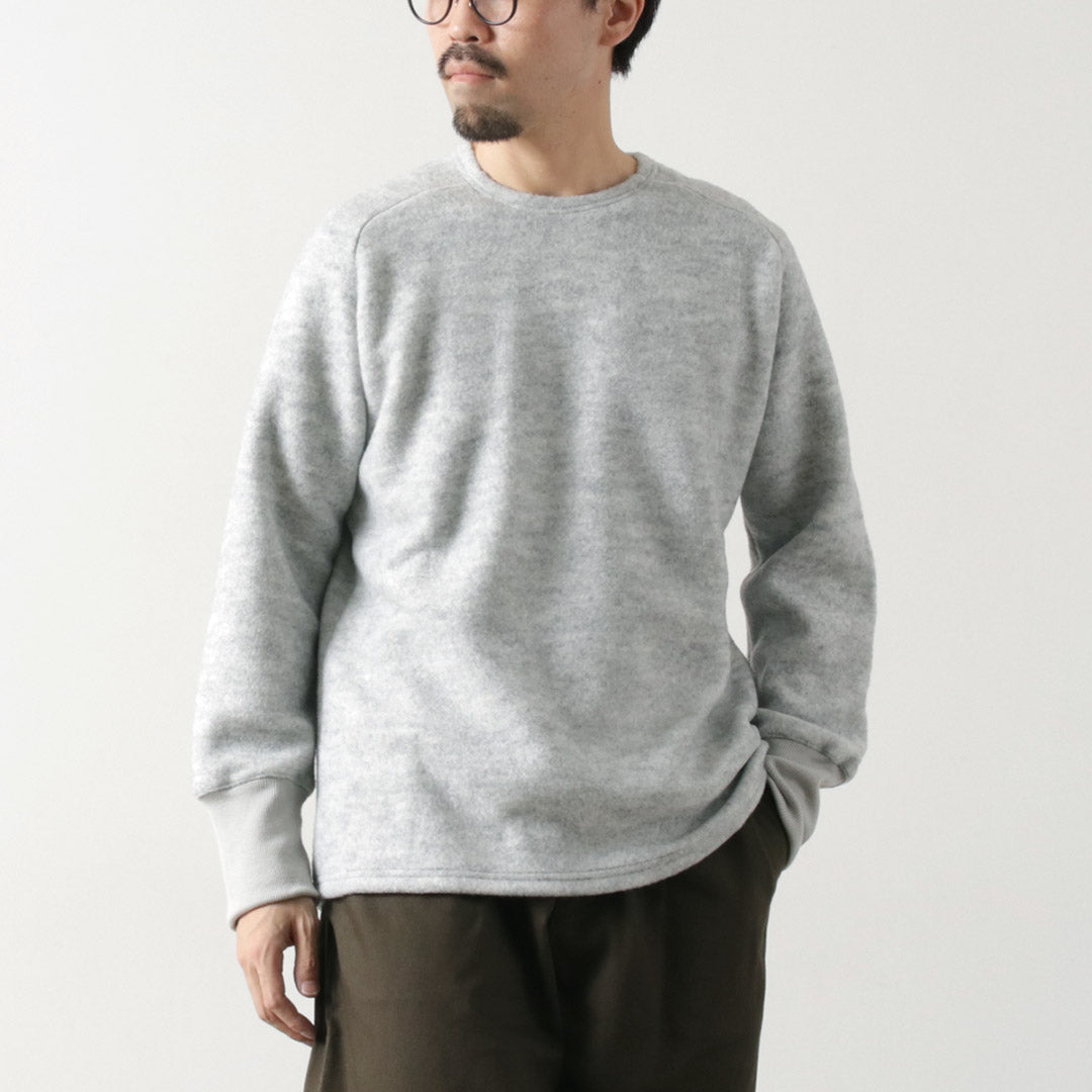 RE MADE IN TOKYO JAPAN（アールイー） ソフトエアーパイル ウォーム ニット / メンズ 長袖 ラグランスリーブ 無地 日本製  シンプル Soft Air Pile Warm Knit｜ROCOCO ONLINE STORE