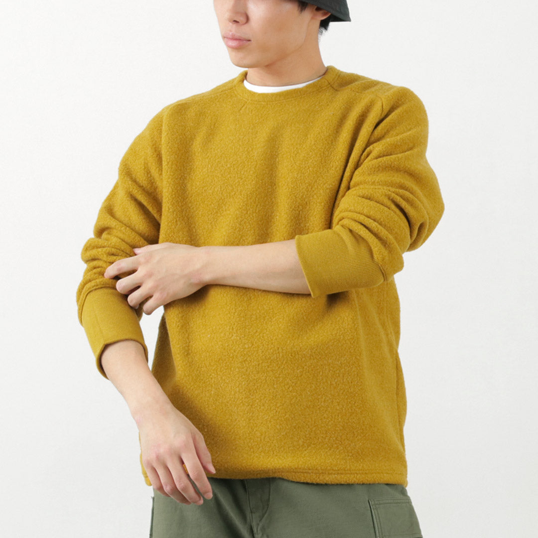 RE MADE IN TOKYO JAPAN（アールイー） ソフトエアーパイル ウォーム ニット / メンズ 長袖 ラグランスリーブ 無地 日本製 シンプル Soft Air Pile Warm Knit