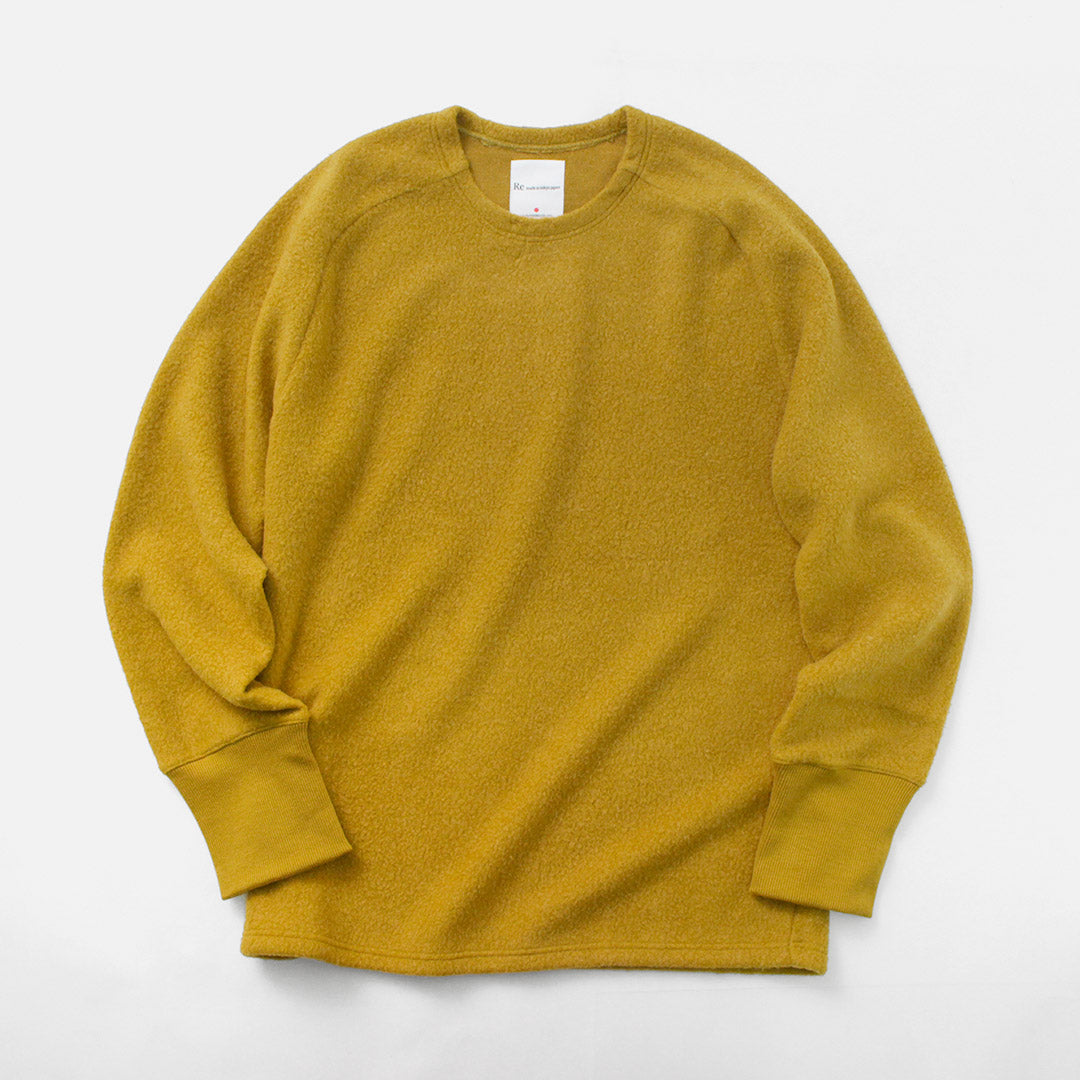 RE MADE IN TOKYO JAPAN（アールイー） ソフトエアーパイル ウォーム ニット / メンズ 長袖 ラグランスリーブ 無地 日本製 シンプル Soft Air Pile Warm Knit