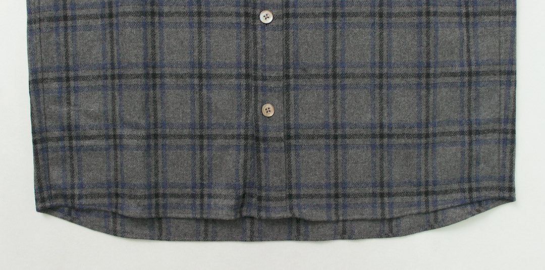 RE MADE IN TOKYO JAPAN（アールイー） クラフトウール チェック CPO ボタンダウンシャツ / メンズ トップス 長袖 日本製 Craft Wool Check CPO BD Shirt