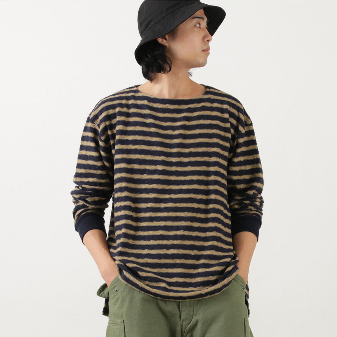 TIEASY（ティージー） 別注 オリジナル リバース ボートネック / Tシャツ 長袖 カットソー ロンT バスクシャツ メンズ レディース ユニセックス 無地 柄 ボーダー ORIGINAL BORDER REVERSE BOATNECK クリスマス プレゼント ギフト