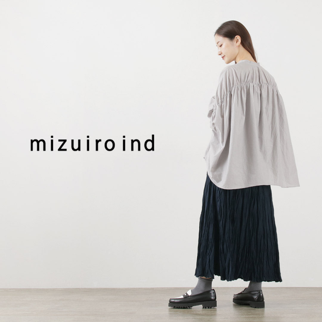 【20％OFF】mizuiro ind（ミズイロインド） ワッシャー プリーツスカート