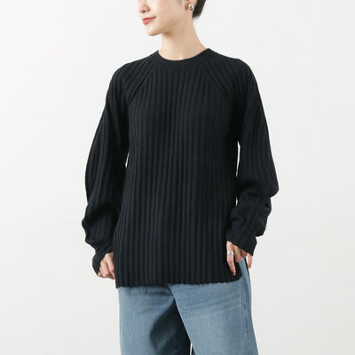 YENN（イェン） リブ フォルム ニット プルオーバー / レディース トップス 丸首 クルーネック 無地 シンプル RIB FORM KNIT PO