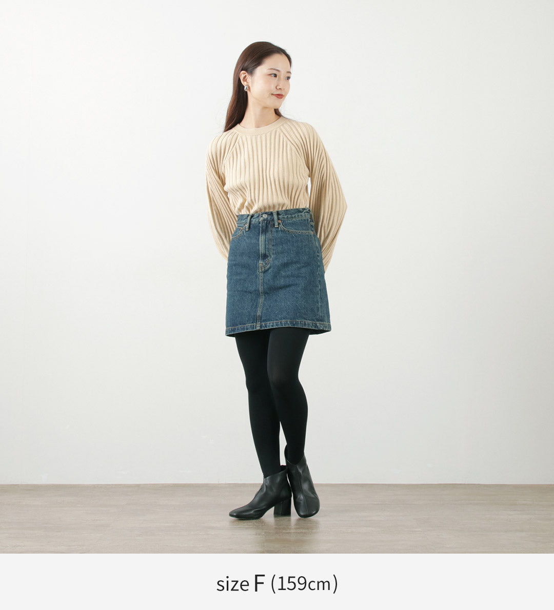 YENN（イェン） リブ フォルム ニット プルオーバー / レディース トップス 丸首 クルーネック 無地 シンプル RIB FORM KNIT PO