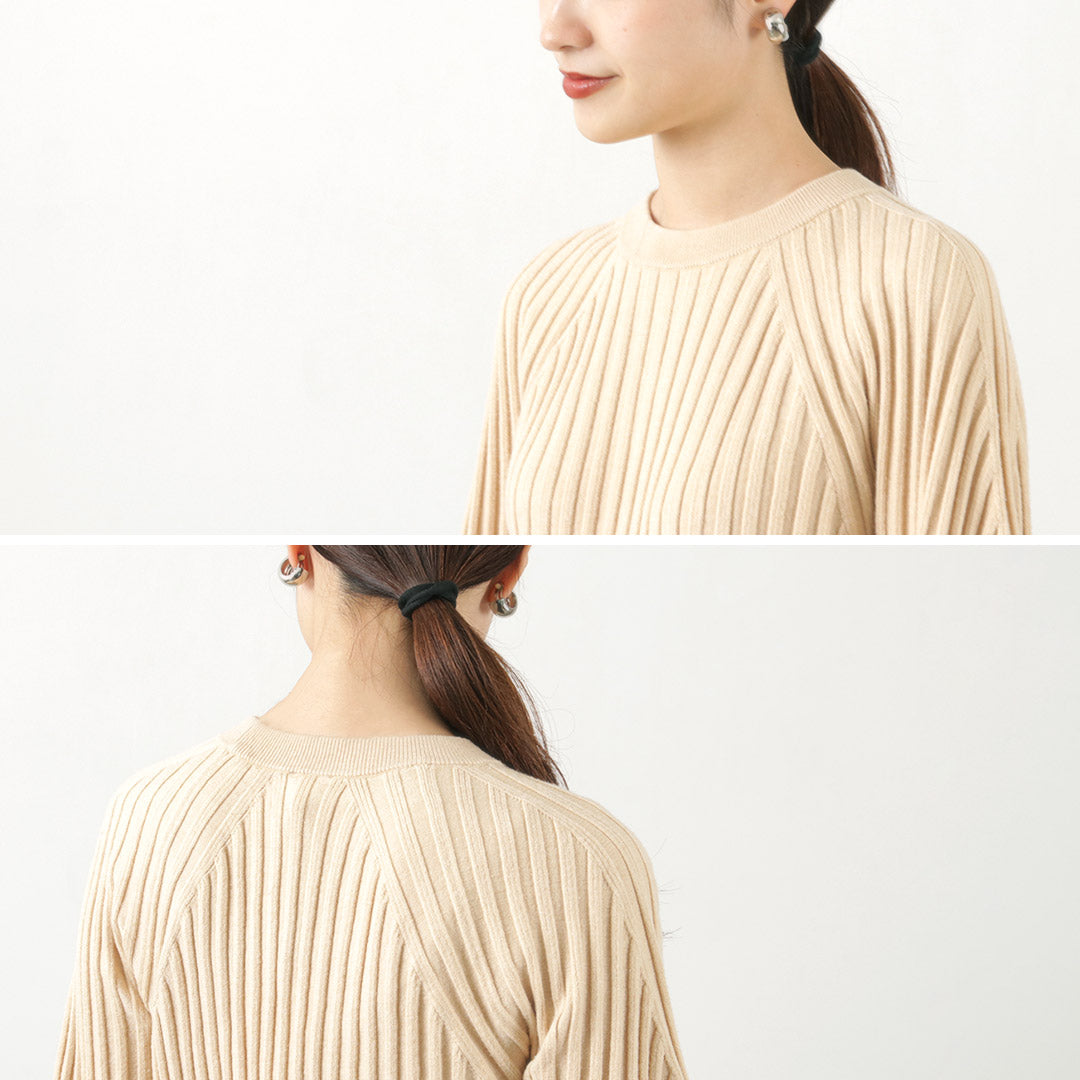 YENN（イェン） リブ フォルム ニット プルオーバー / レディース トップス 丸首 クルーネック 無地 シンプル RIB FORM KNIT PO