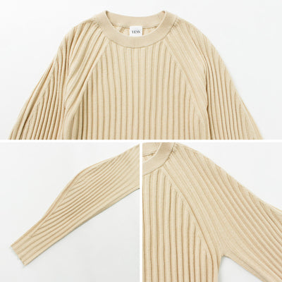 YENN（イェン） リブ フォルム ニット プルオーバー / レディース トップス 丸首 クルーネック 無地 シンプル RIB FORM KNIT PO