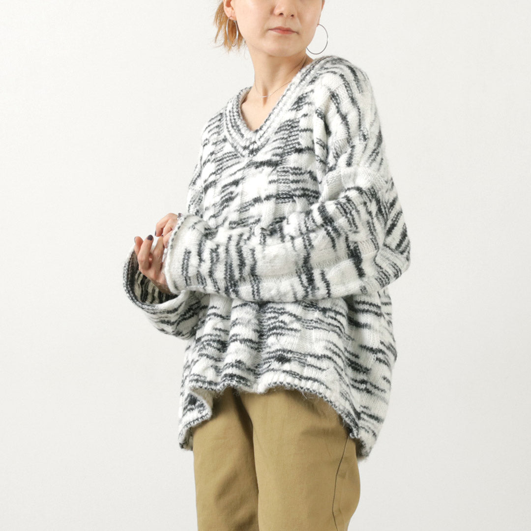 YENN（イェン） ケーブル パターンニットプルオーバー / レディース トップス ニット 無地 柄 ゆったり CABLE PATTERN KNIT PO