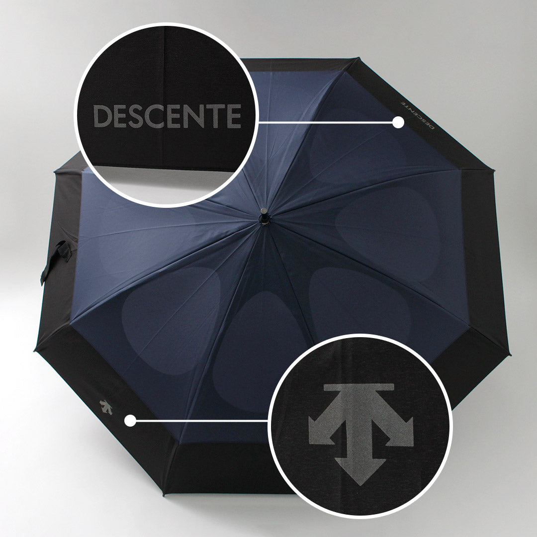 DESCENTE（デサント） エアロストリームアンブレラ / メンズ 長傘 無地 丈夫 UVカット 晴雨兼用 強風 耐風 軽量 Waterfront DOAXJX00