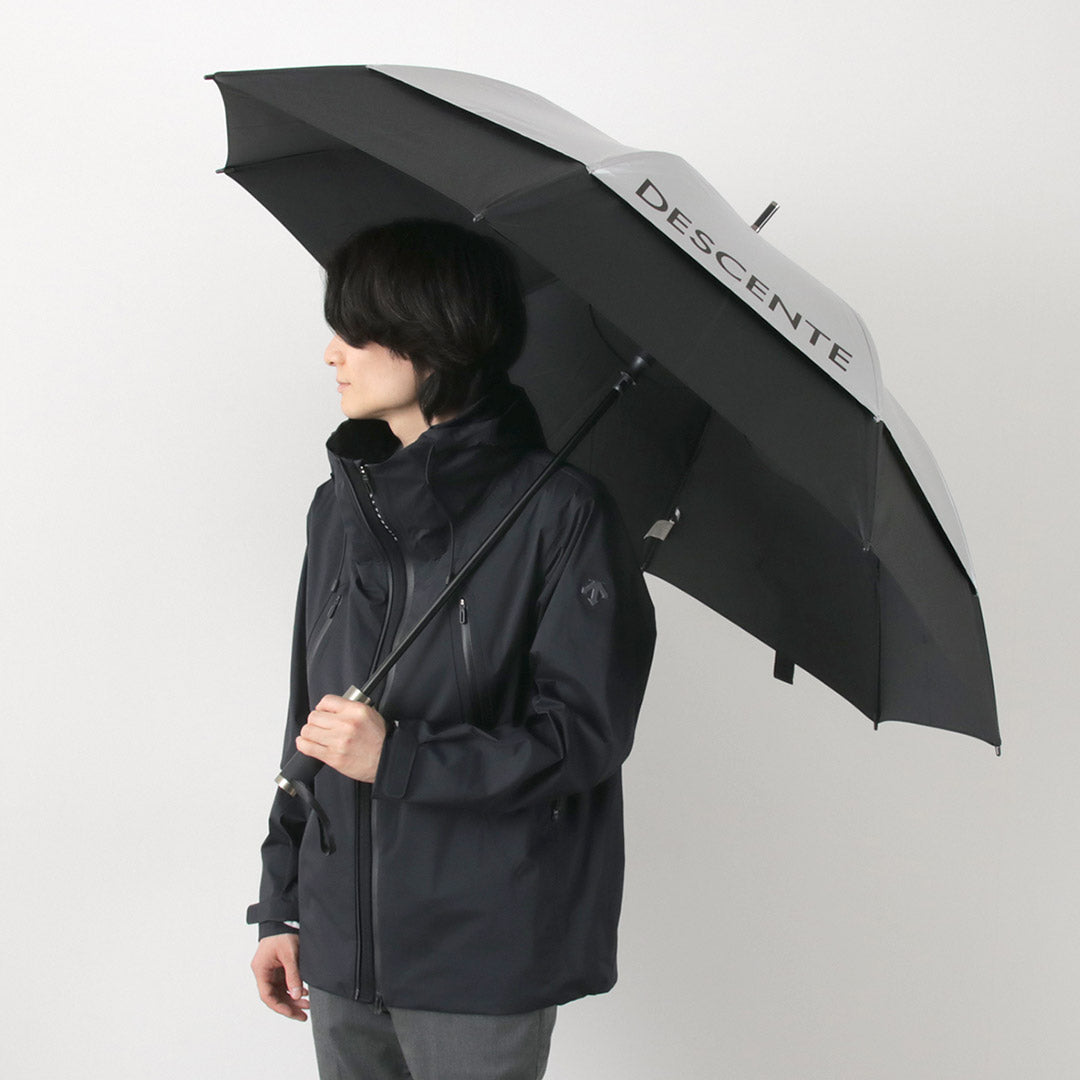 DESCENTE（デサント） エアロストリームアンブレラ（日傘） / 晴雨兼用 メンズ 長傘 無地 丈夫 UVカット UPF50+ 強風 耐風 軽量 Waterfront DOAXJX00SV