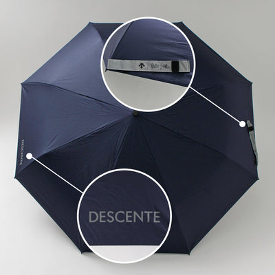 DESCENTE（デサント） エアロストリームアンブレラ2 / 折りたたみ傘 無地 丈夫 UVカット UPF50+ 晴雨兼用 強風 耐風 軽量 Waterfront