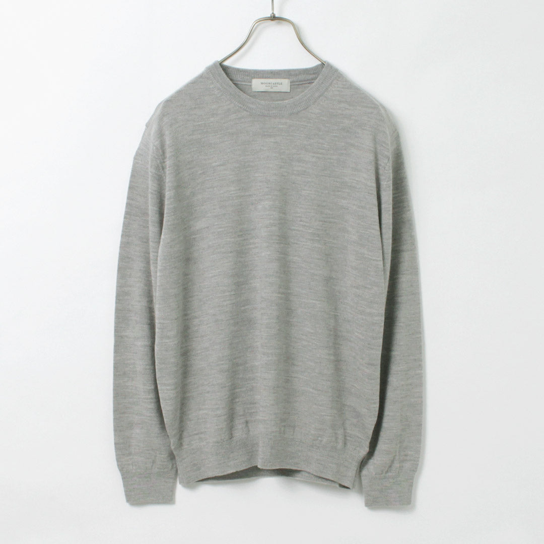 MOONCASTLE（ムーンキャッスル） エクストラファインメリノウール クルーネック / メンズ トップス ニット 長袖 日本製 WOOL CREW NECK