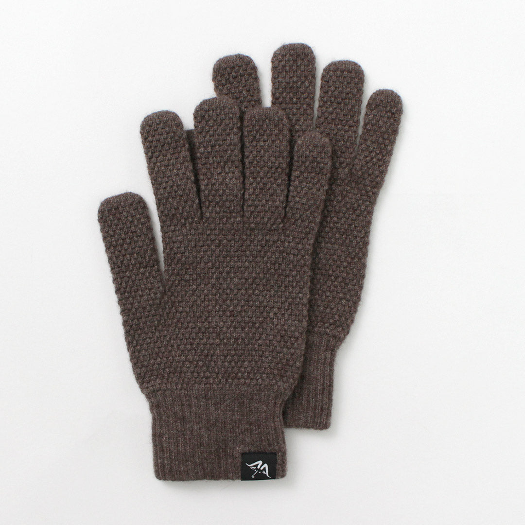 MOONCASTLE（ムーンキャッスル） 別注 シードステッチ カシミア グローブ / メンズ 手袋 カシミヤ 日本製 鹿の子 SEED STITCH CASHMERE GLOVES