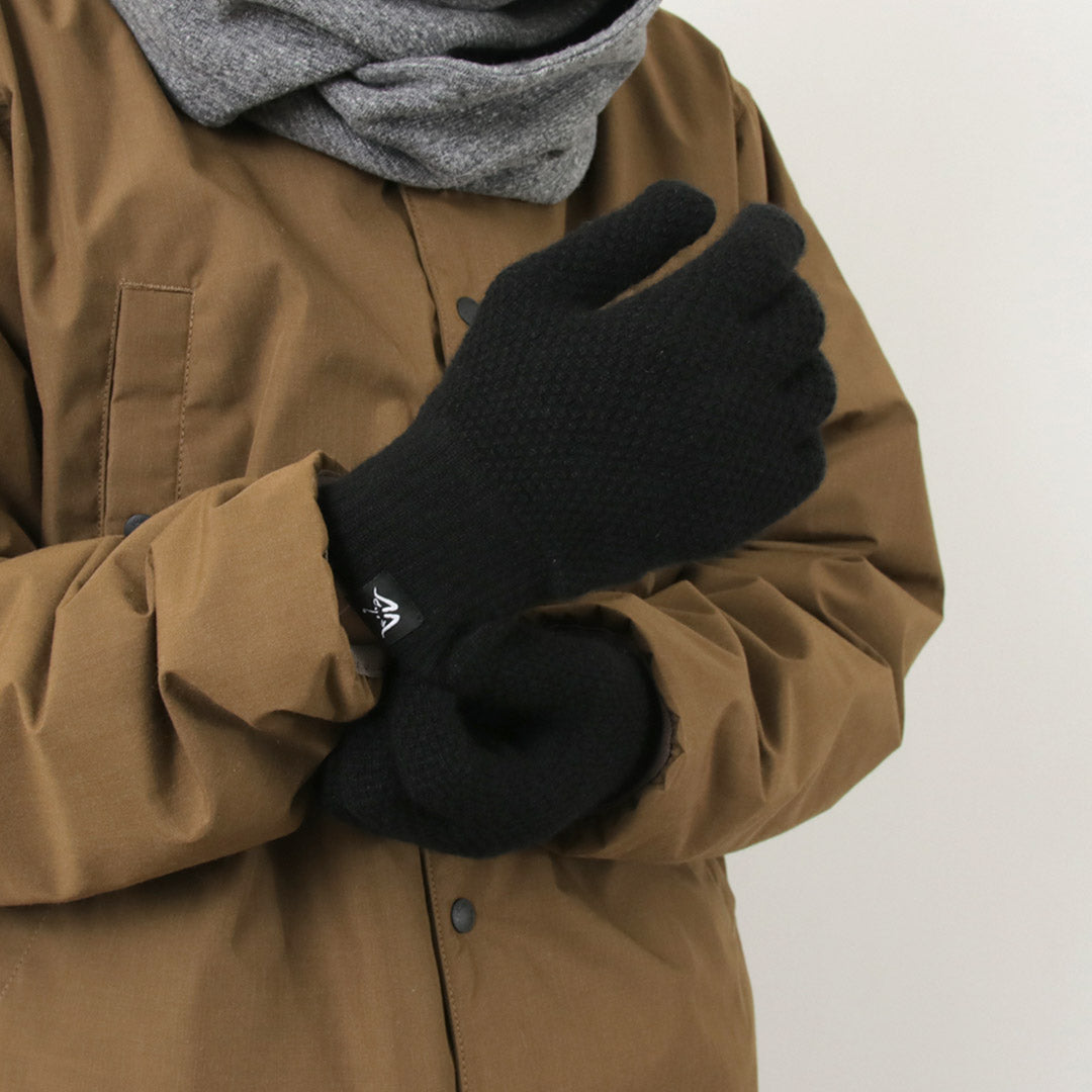 MOONCASTLE（ムーンキャッスル） 別注 シードステッチ カシミア グローブ / メンズ 手袋 カシミヤ 日本製 鹿の子 SEED STITCH CASHMERE GLOVES