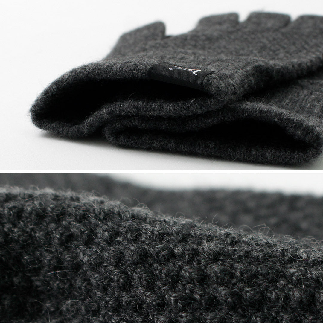 MOONCASTLE（ムーンキャッスル） 別注 シードステッチ カシミア グローブ / メンズ 手袋 カシミヤ 日本製 鹿の子 SEED STITCH CASHMERE GLOVES