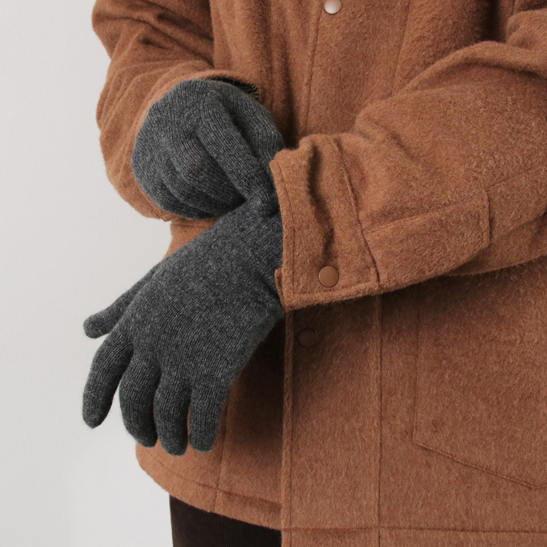 MOONCASTLE（ムーンキャッスル） 別注 プレーンステッチ カシミア グローブ / メンズ 手袋 カシミヤ 日本製 無地 PLAIN STITCH CASHMERE GLOVES