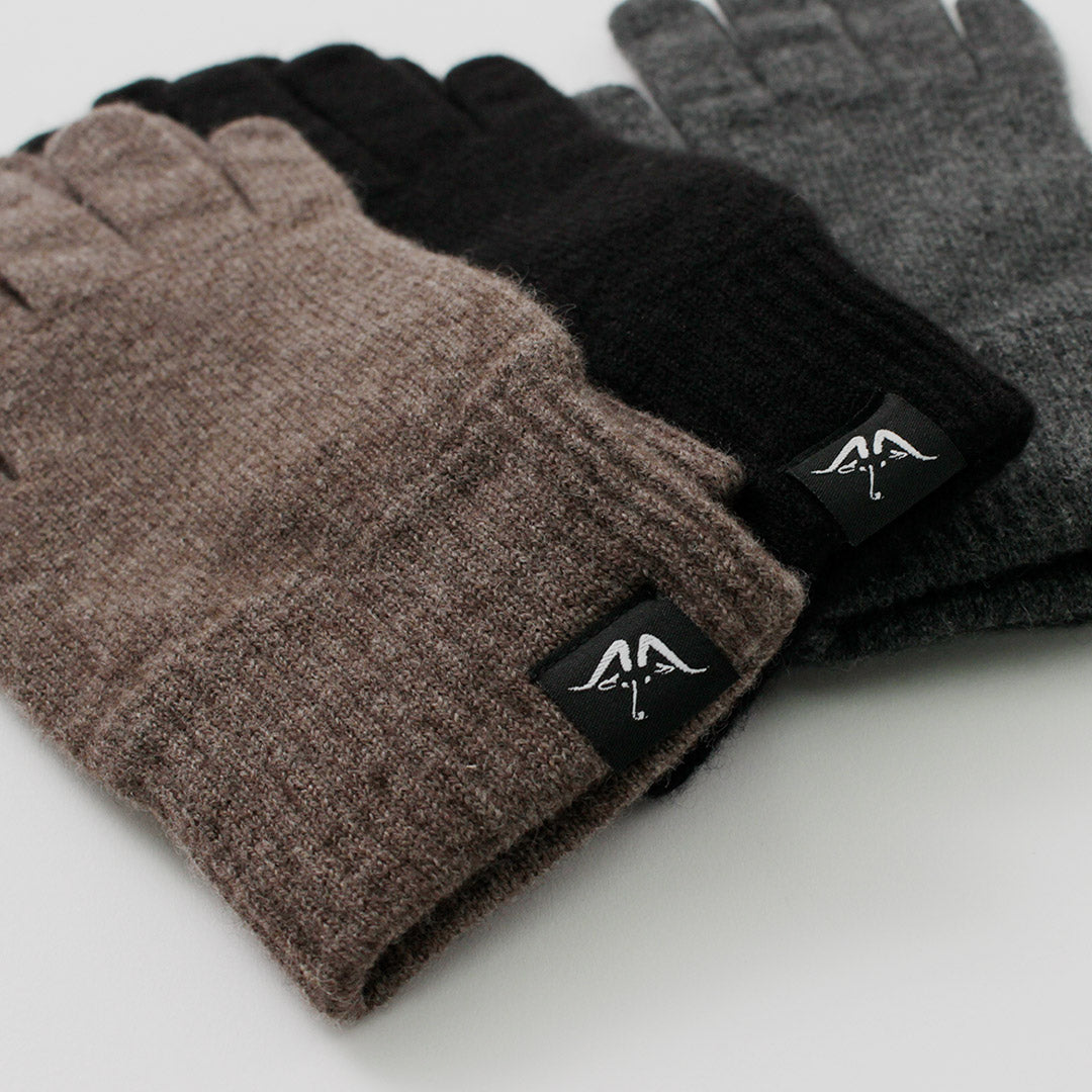 MOONCASTLE（ムーンキャッスル） 別注 プレーンステッチ カシミア グローブ / メンズ 手袋 カシミヤ 日本製 無地 PLAIN STITCH CASHMERE GLOVES