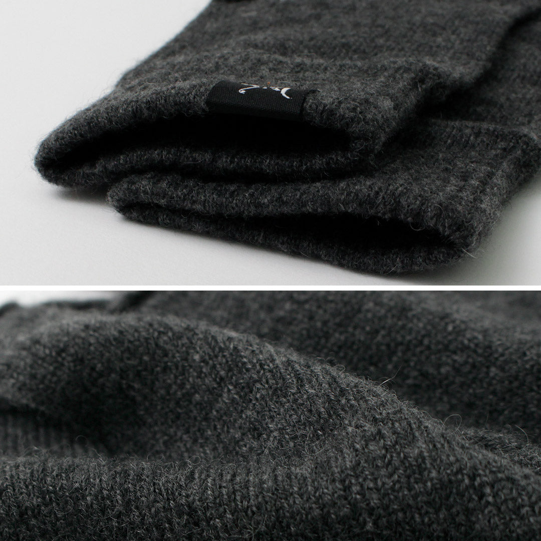 MOONCASTLE（ムーンキャッスル） 別注 プレーンステッチ カシミア ハーフフィンガー グローブ / メンズ 手袋 カシミヤ 日本製 PLAIN STITCH CASHMERE HALF FINGER GLOVES