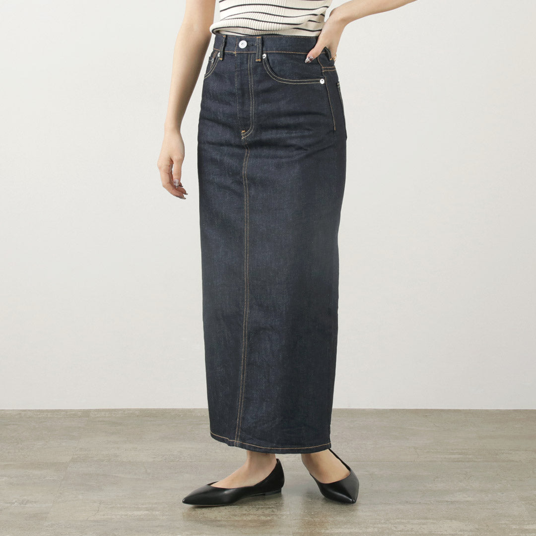 WOADBLUE（ウォードブルー） Iライン デニムスカート / レディース ボトムス ロング Iline Denim Skirt