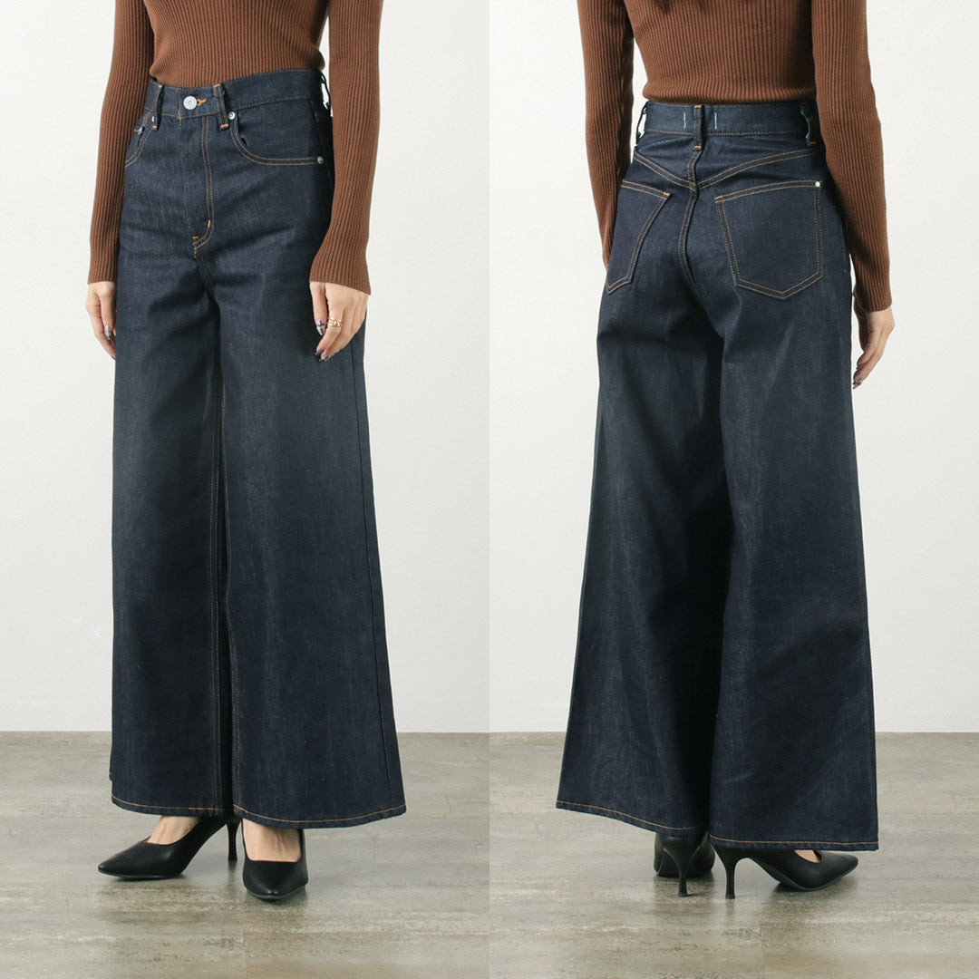 WOADBLUE（ウォードブルー） ワイド デニム パンツ / レディース ボトムス パンツ ジーンズ 綿 コットン 日本製 Wide Denim Pants