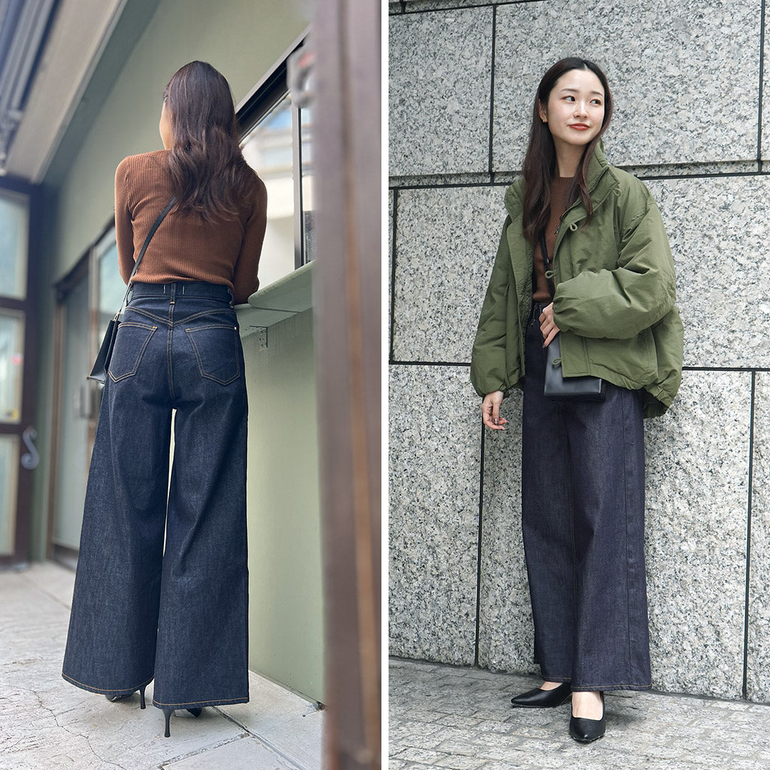 WOADBLUE（ウォードブルー） ワイド デニム パンツ / レディース ボトムス パンツ ジーンズ 綿 コットン 日本製 Wide Denim Pants