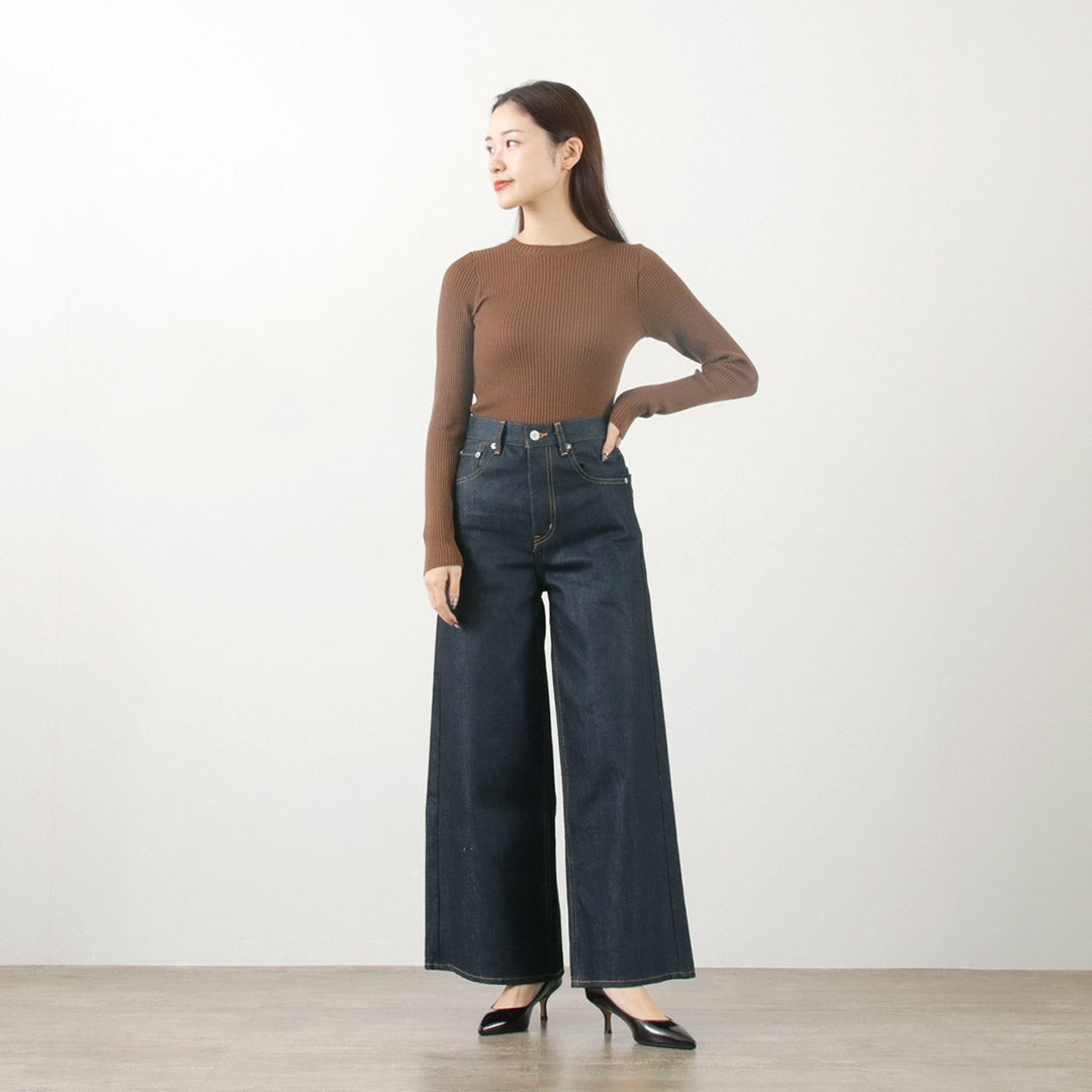 WOADBLUE（ウォードブルー） ワイド デニム パンツ / レディース ボトムス パンツ ジーンズ 綿 コットン 日本製 Wide Denim Pants