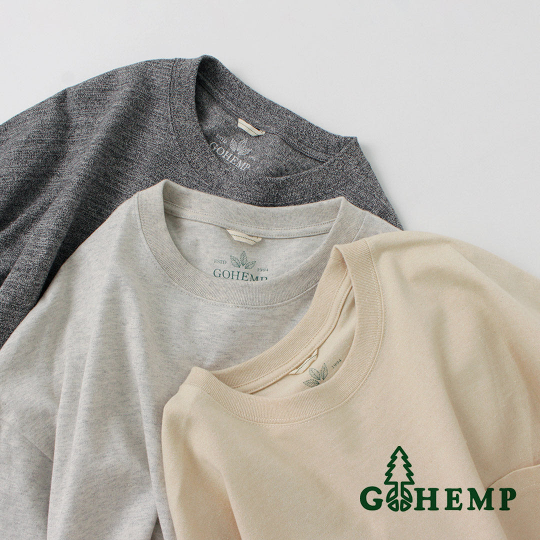 GOHEMP（ゴーヘンプ） ワイド スリット Tシャツ ヘザー