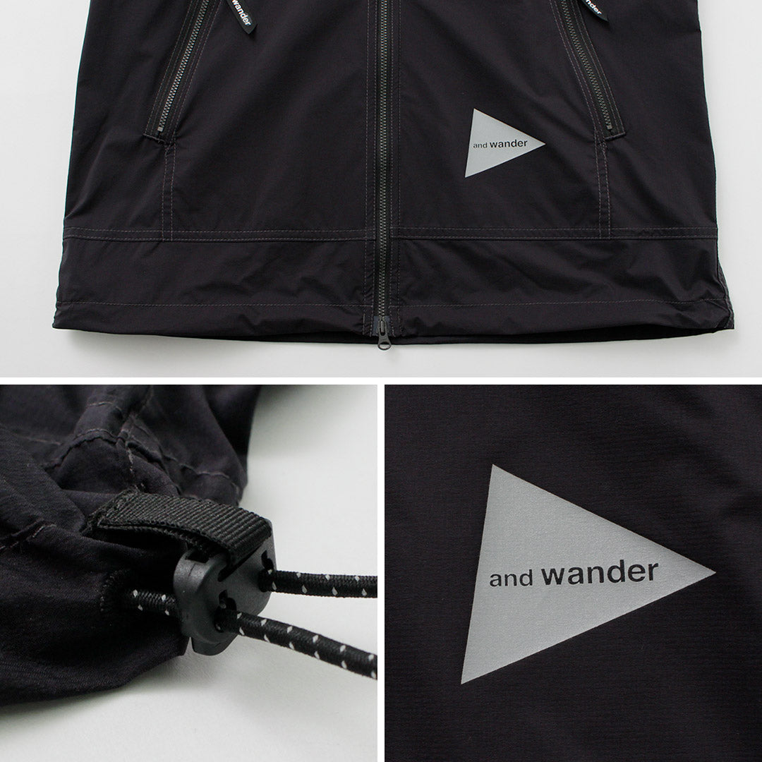 AND WANDER（アンドワンダー） パーテックス ウィンド ジャケット / レディース ウィンドブレーカー 撥水 ライトアウター パッカブル PERTEX wind jacket