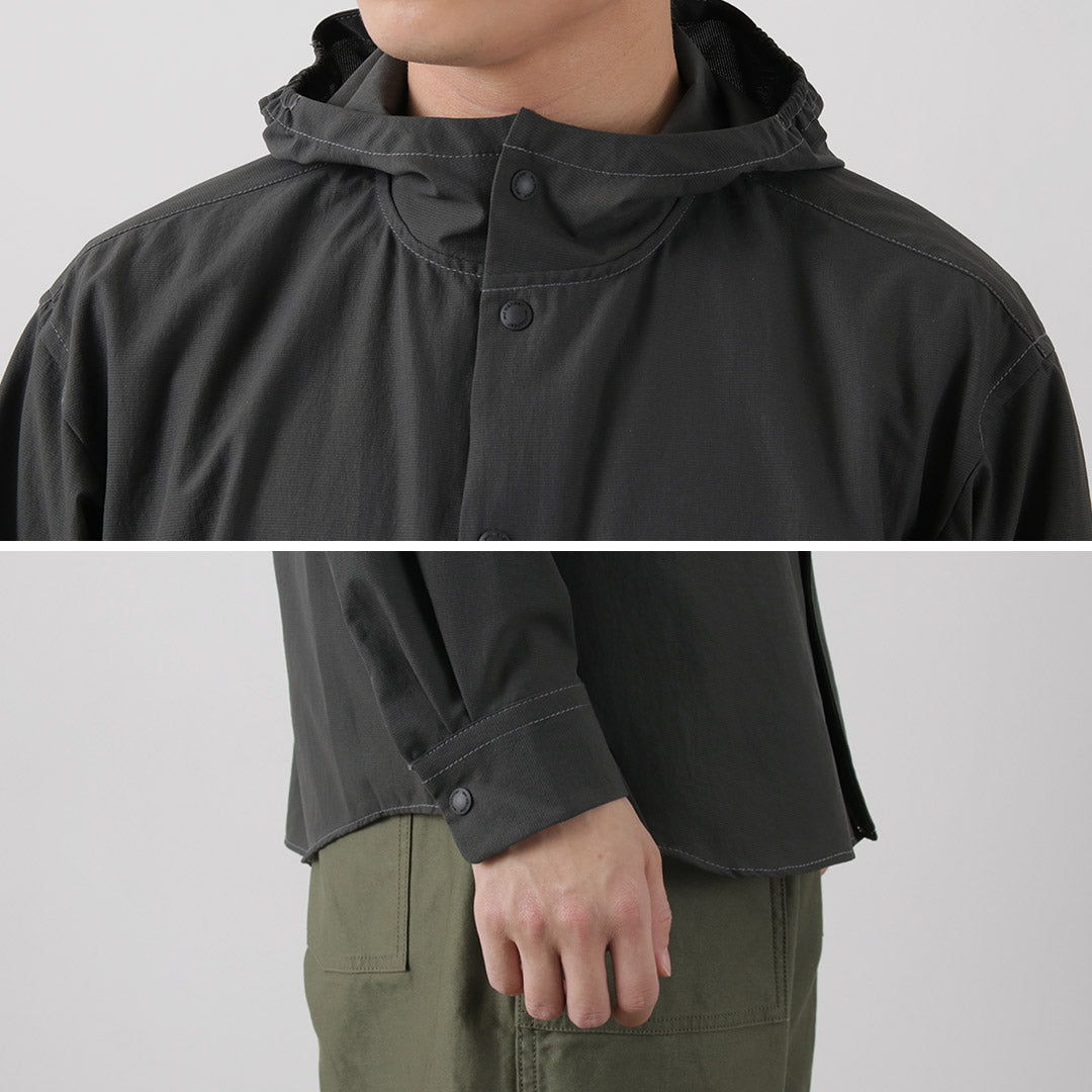 AND WANDER（アンドワンダー） ドライ ブリザブル フーディー / メンズ アウター ジャケット フード付き 撥水 アウトドア 日本製 dry breathable hoodie
