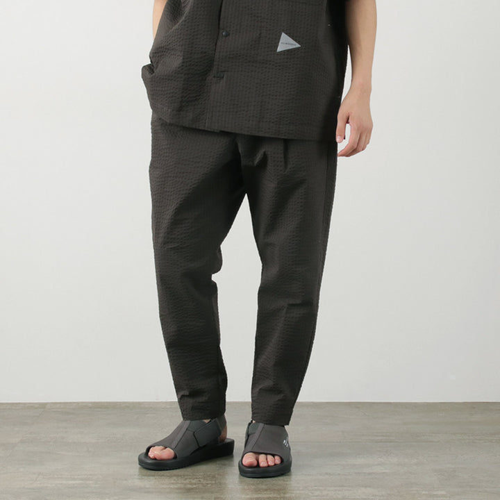 AND WANDER（アンドワンダー） ドライソフト シアサッカー パンツ / ボトムス 伸縮 吸湿速乾 COOLMAX Dry soft seersucker  pants