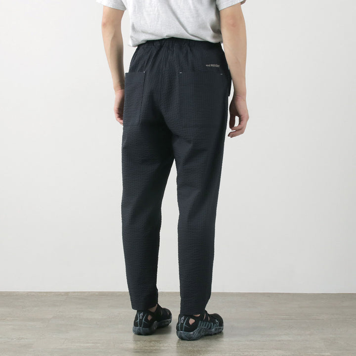 AND WANDER（アンドワンダー） ドライソフト シアサッカー パンツ / ボトムス 伸縮 吸湿速乾 COOLMAX Dry soft seersucker  pants