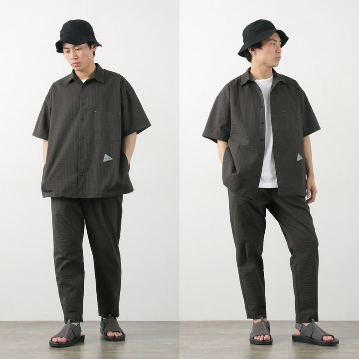 AND WANDER（アンドワンダー） ドライソフト シアサッカー パンツ / ボトムス 伸縮 吸湿速乾 COOLMAX Dry soft seersucker  pants