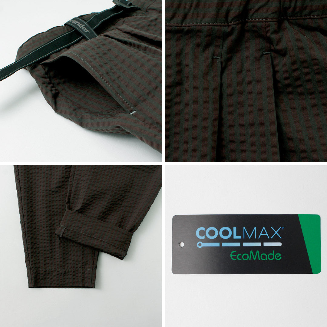 AND WANDER（アンドワンダー） ドライソフト シアサッカー パンツ / ボトムス 伸縮 吸湿速乾 COOLMAX Dry soft seersucker pants