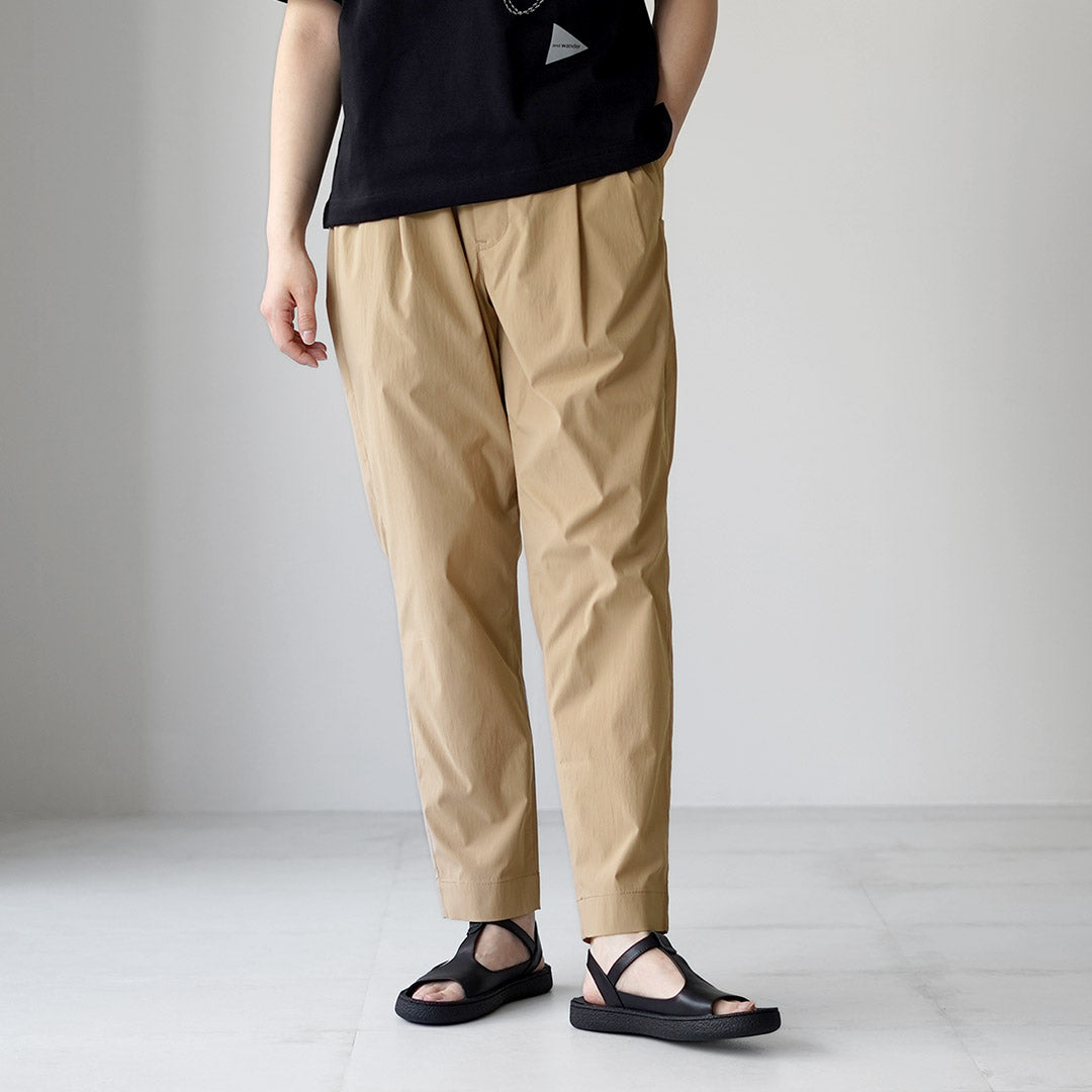 and wander アンドワンダー ストレッチ パンツ 3 ブラック and wander｜UVカット ストレッチ パンツ UV cut stretch pants ユニ