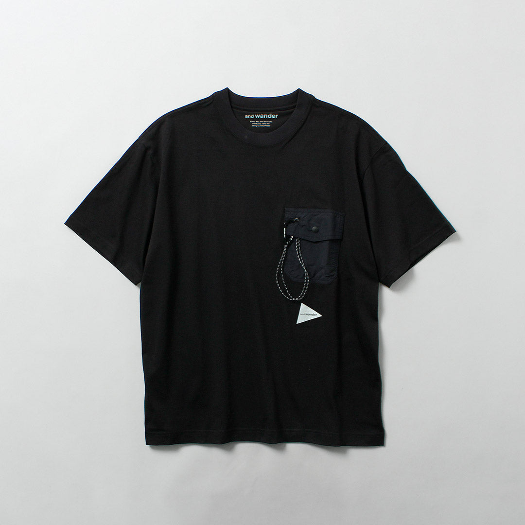 AND WANDER（アンドワンダー） ポケットTシャツ / メンズ 半袖 吸水速