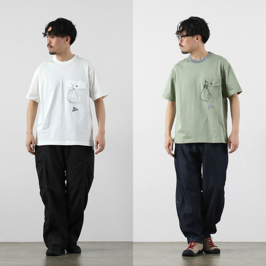 AND WANDER（アンドワンダー） ポケットTシャツ / メンズ 半袖 吸水速