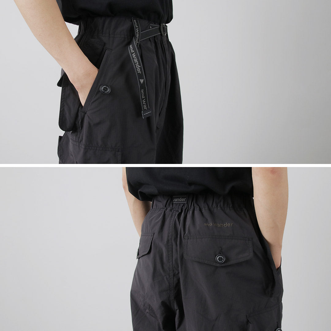 and **wander 黒 カーゴパンツ 楽天市場】【10％OFFクーポン対象】AND WANDER（アンドワンダー