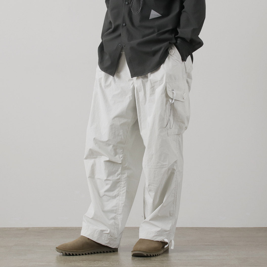 AND WANDER（アンドワンダー） オーバーサイズ カーゴパンツ / メンズ 大きめ ゆったり 春夏 撥水 アウトドア oversized cargo pants