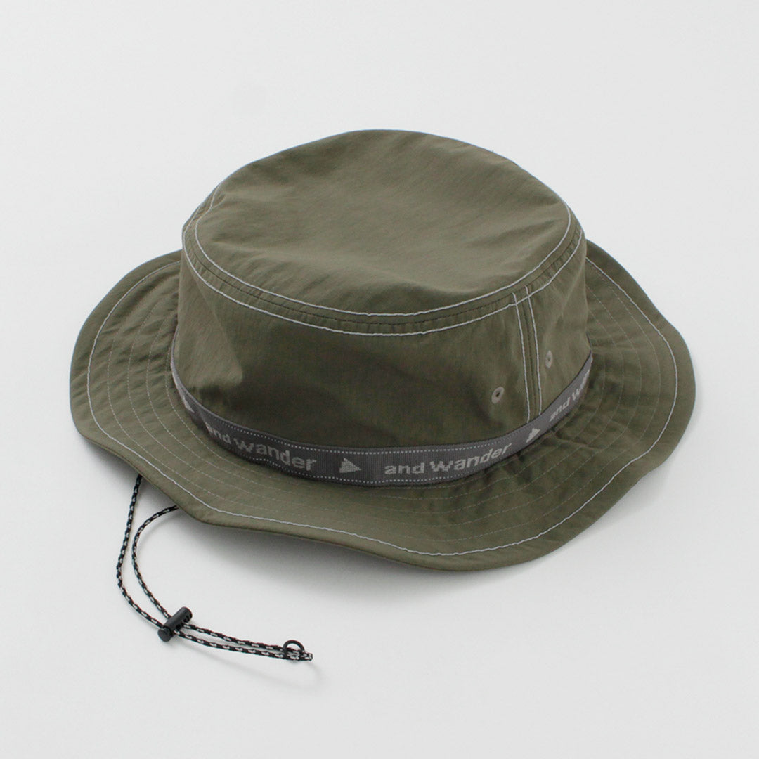 AND WANDER（アンドワンダー） ジャガードテープ ハット / 春夏 メンズ レディース 帽子 アウトドア キャンプ 日除け クールマックス JQ tape hat
