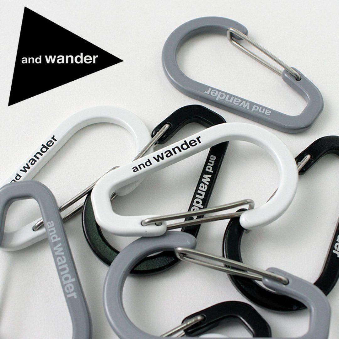 AND WANDER（アンドワンダー） ミニカラビナ セット / キーホルダー 5個セット アルミニウム キャンプ アウトドア mini carabiner set